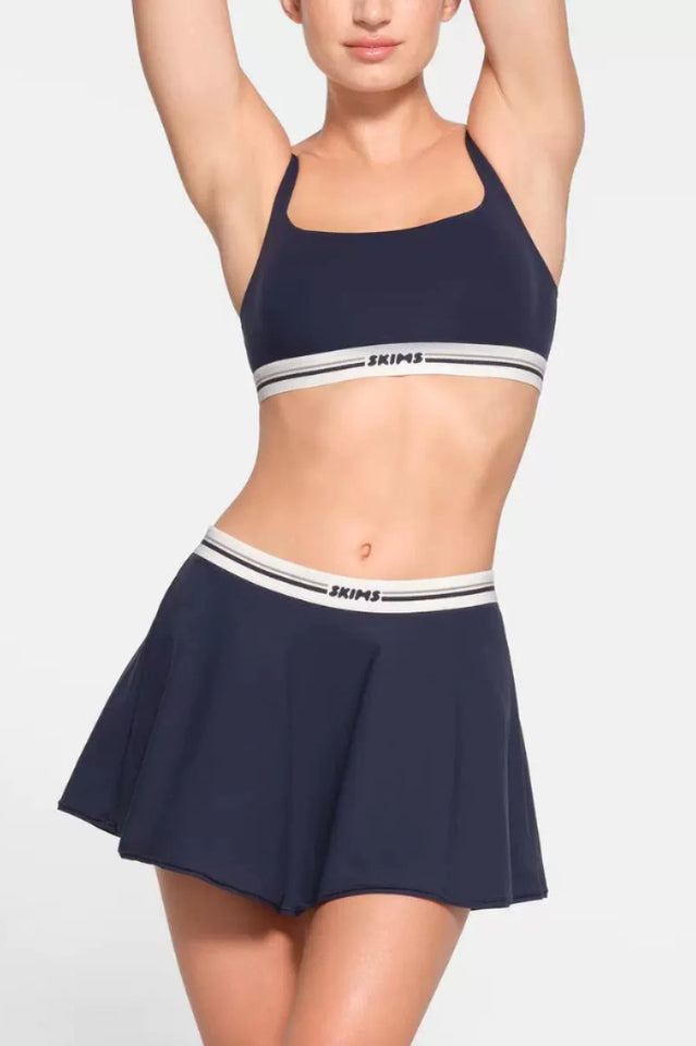 Sporty Logo Skort Set with Pocketed Undershorts