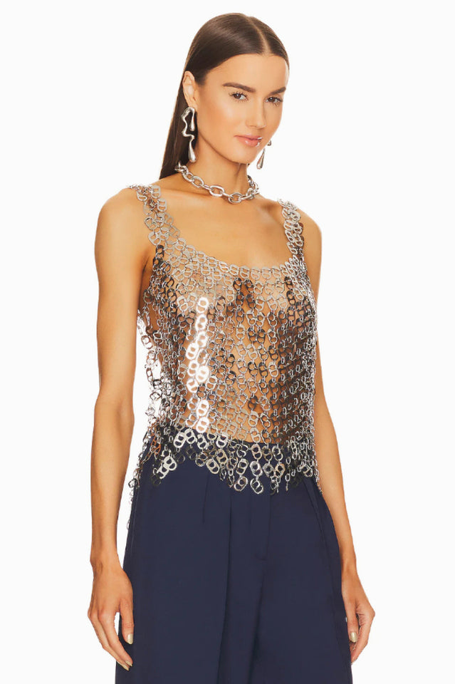 Silver Chainmail Camisole Top