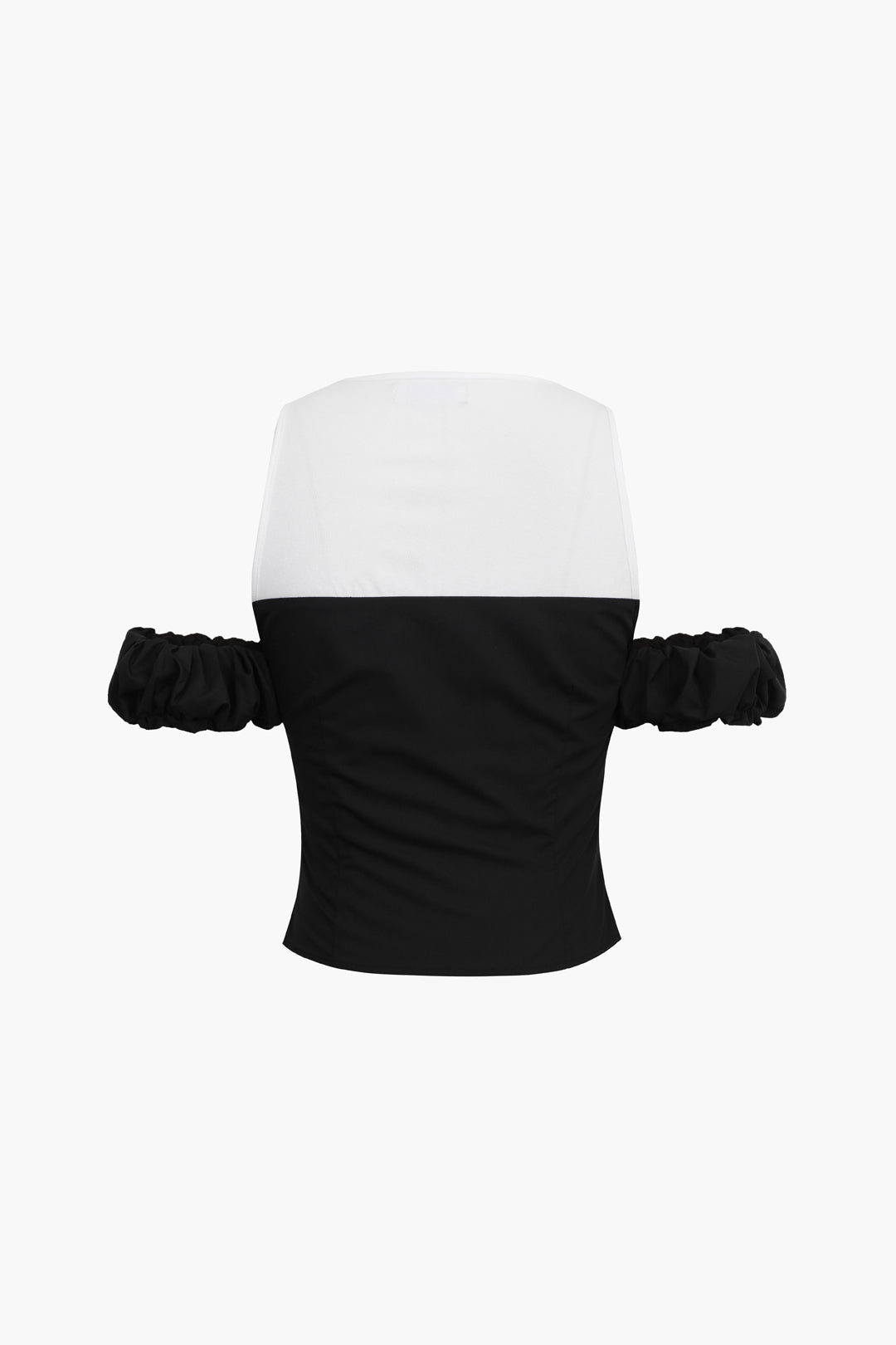 Contrast Cold Shoulder Fitted Top