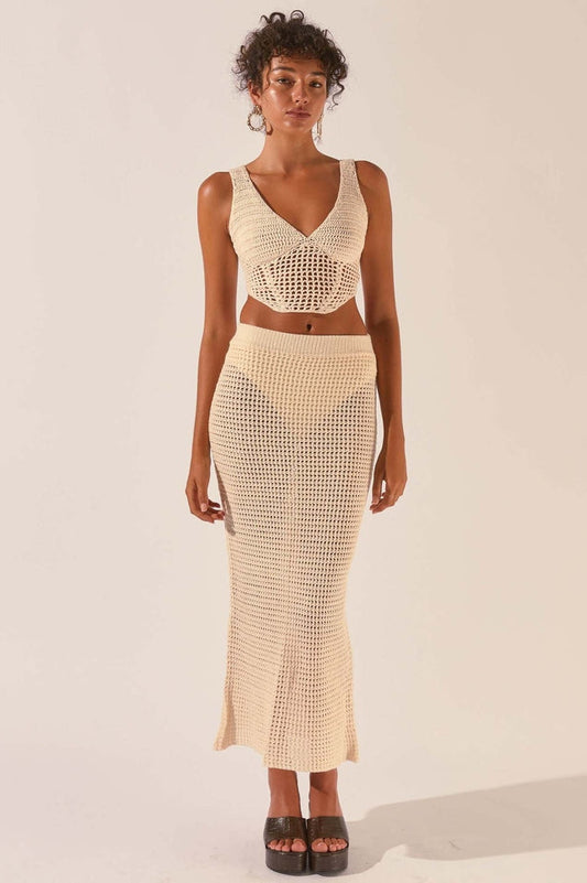 Crochet Midi Top And Skirt Set