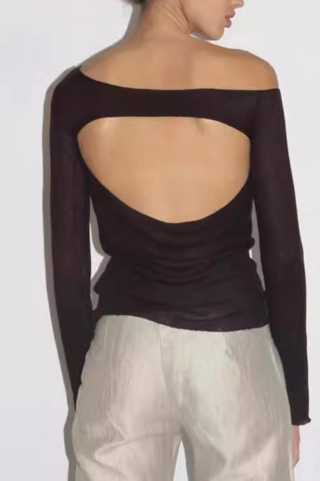 Yucca Sweater with Draped Cut-Out Back Detail