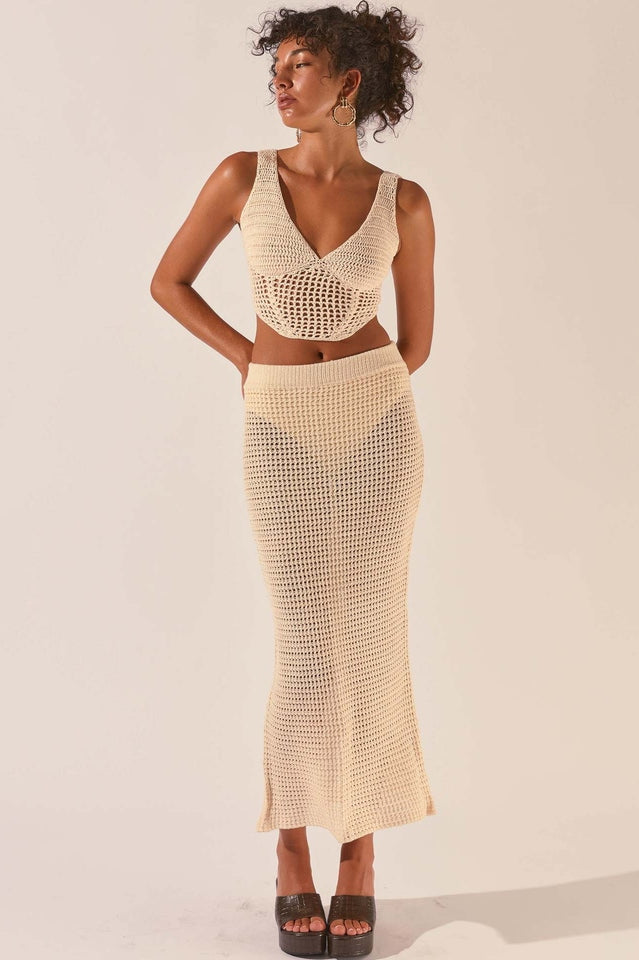 Crochet Midi Top And Skirt Set