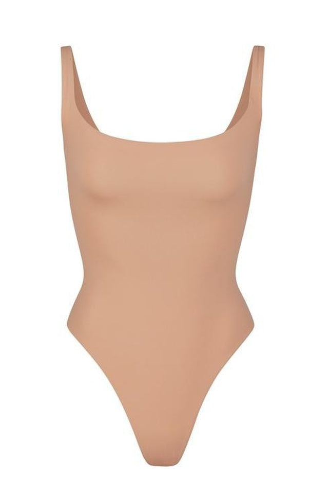 Square Neck Stretch Jersey Bodysuit for Everyday Wear