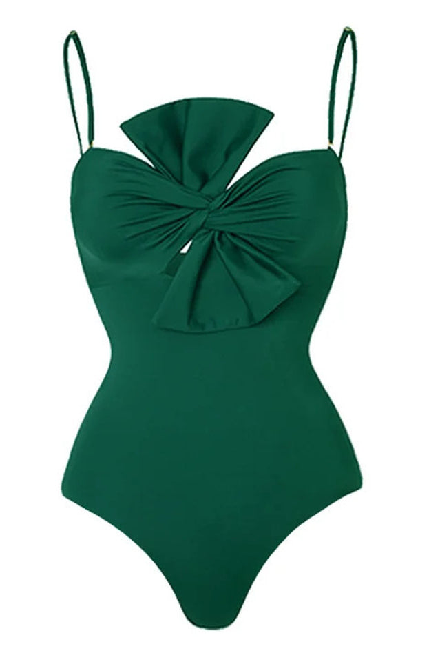 3D Bow Tie Swimsuit and Skirt Set