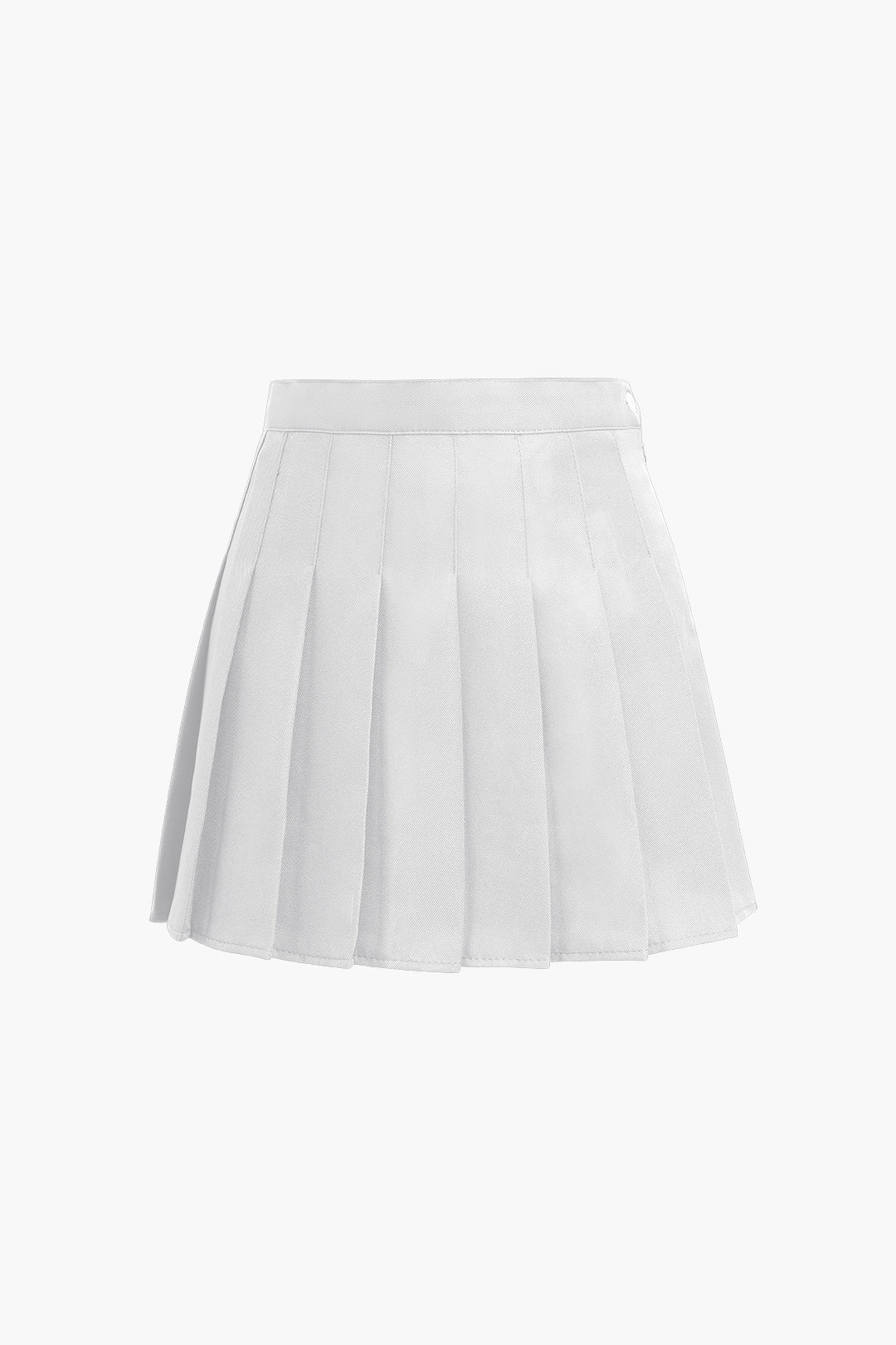 Basic Pleated Mini Skirt in Elegant Polyester Fabric