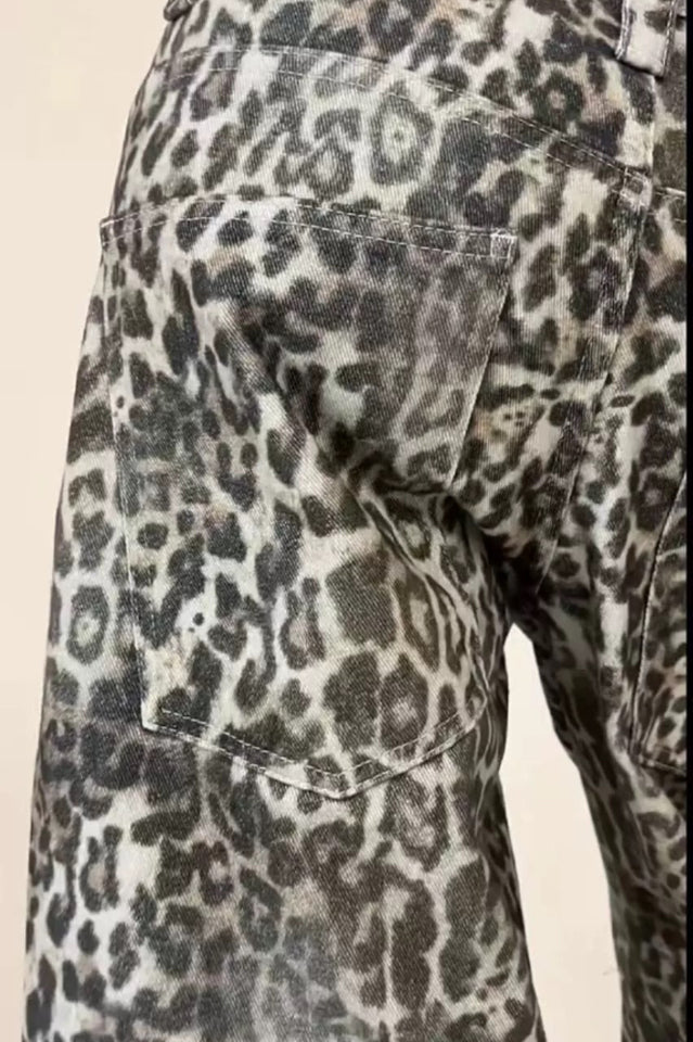 Leopard Fade Low Rise Colossus Jeans