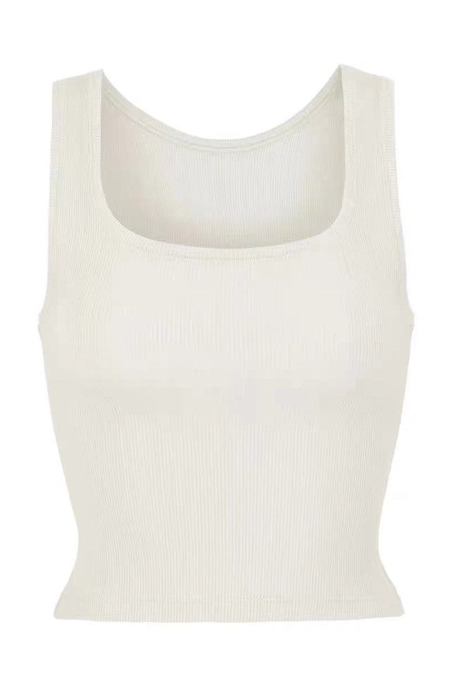 Scoop Neck Cotton Rib Tank Top