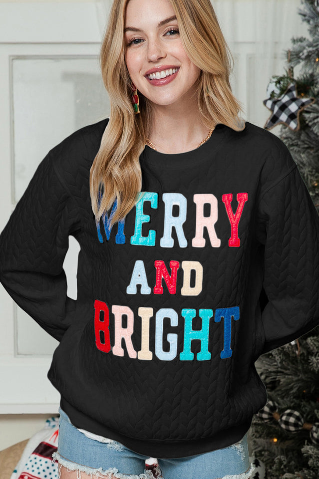 Merry & Bright Quilted Holiday Sweatshirt