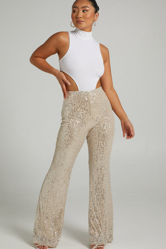 Room Full Of Stars Sequin Flares Pants