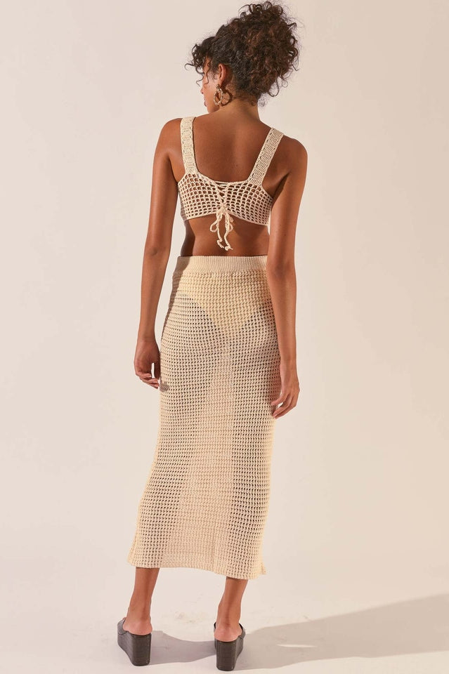 Crochet Midi Top And Skirt Set