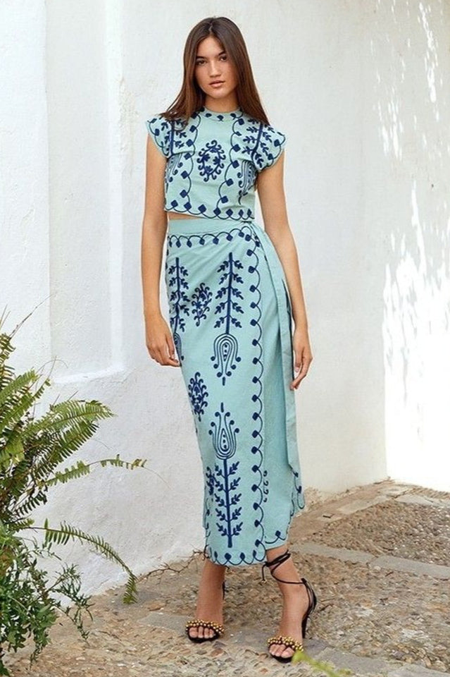 Elegant Top and Long Skirt Set