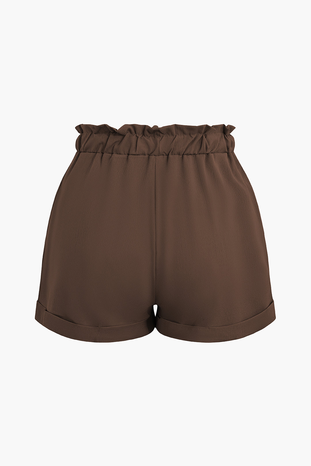 Casual Drawstring Rolled Hem Shorts