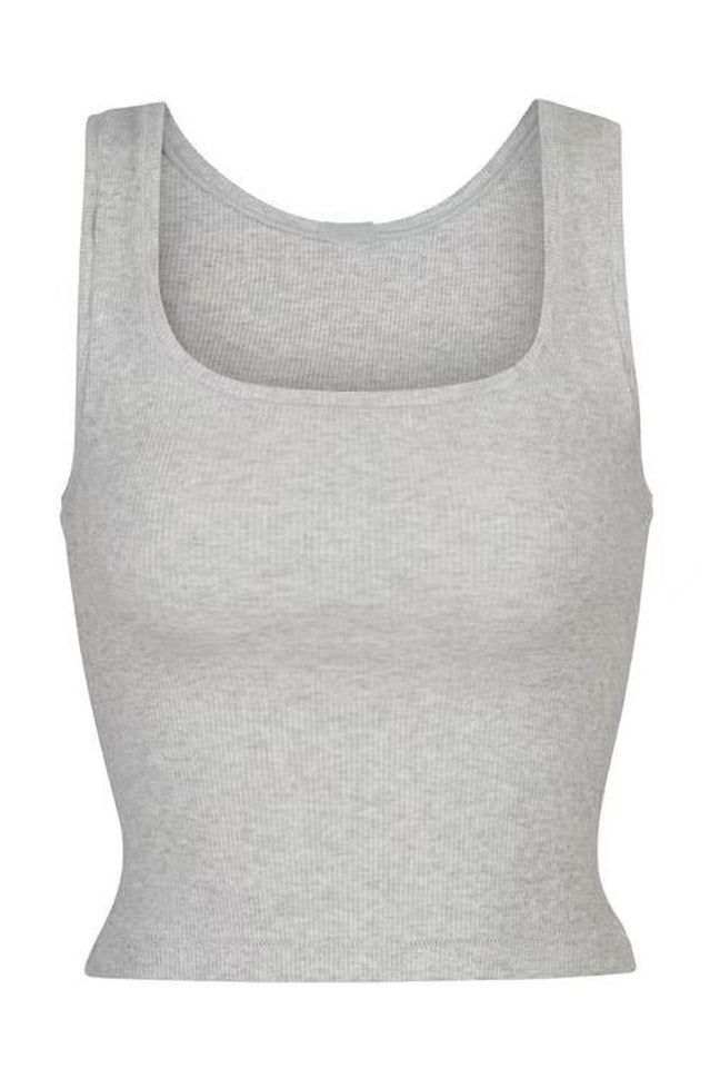 Scoop Neck Cotton Rib Tank Top