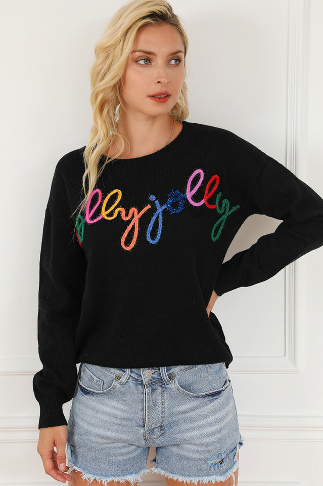 Holly Jolly Tinsel Sweater with Cheerful Vibes