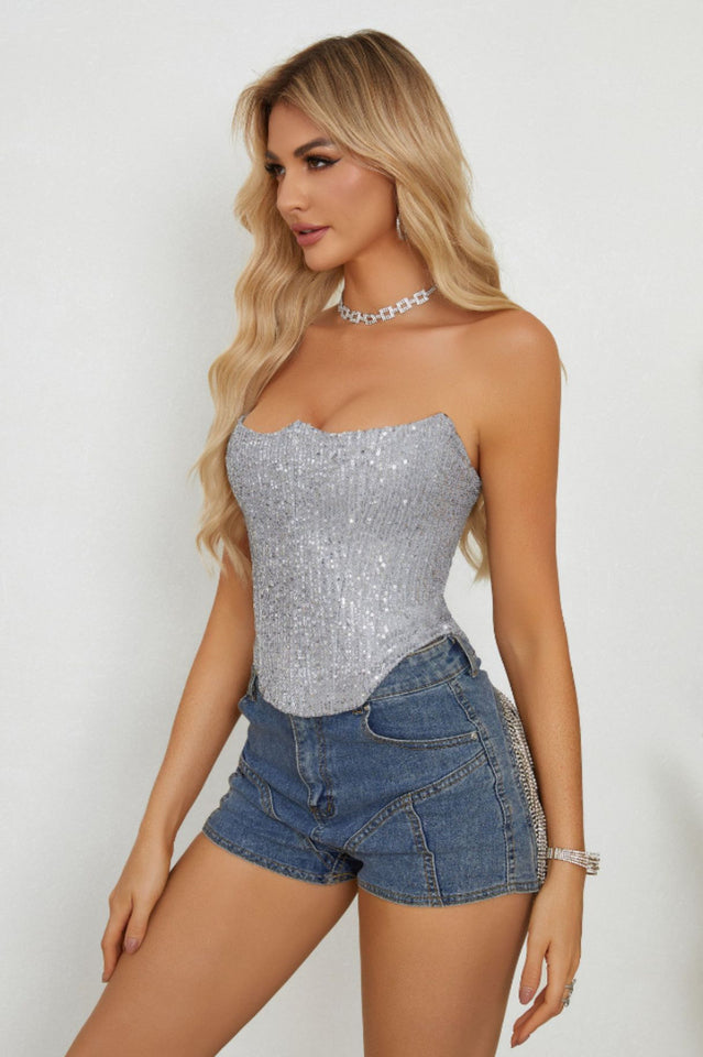 Felicity Shimmer Strapless Corset Top