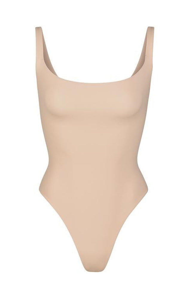 Square Neck Stretch Jersey Bodysuit for Everyday Wear