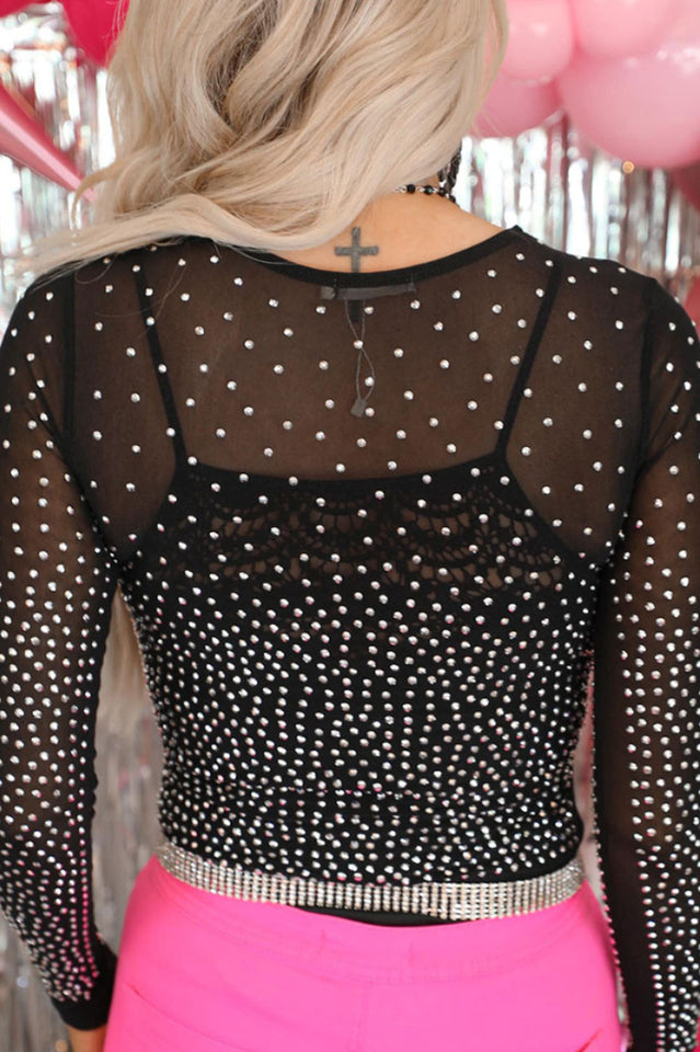 Sparkling Mesh Rhinestone Bodysuit