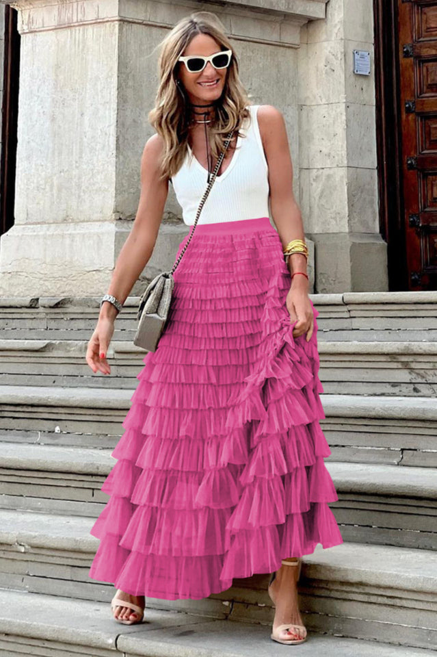 Serah Tulle Skirt with Multi Ruffle Layers