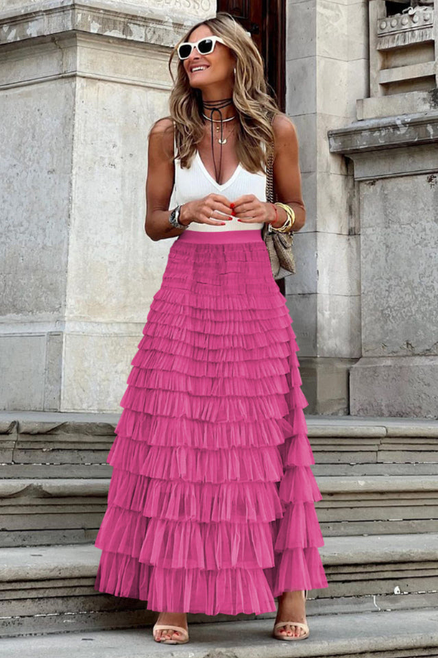 Serah Tulle Skirt with Multi Ruffle Layers