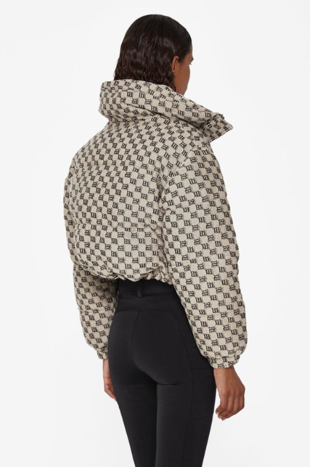 Monogram Jacquard Canvas Puffer Jacket Wmns