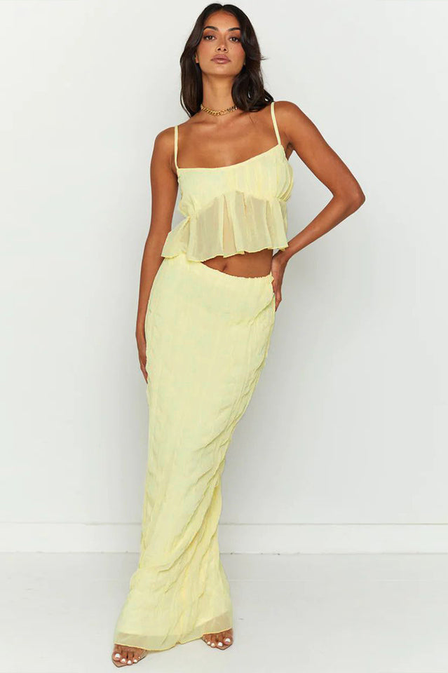 Cropped Maxi Top and Skirt Set