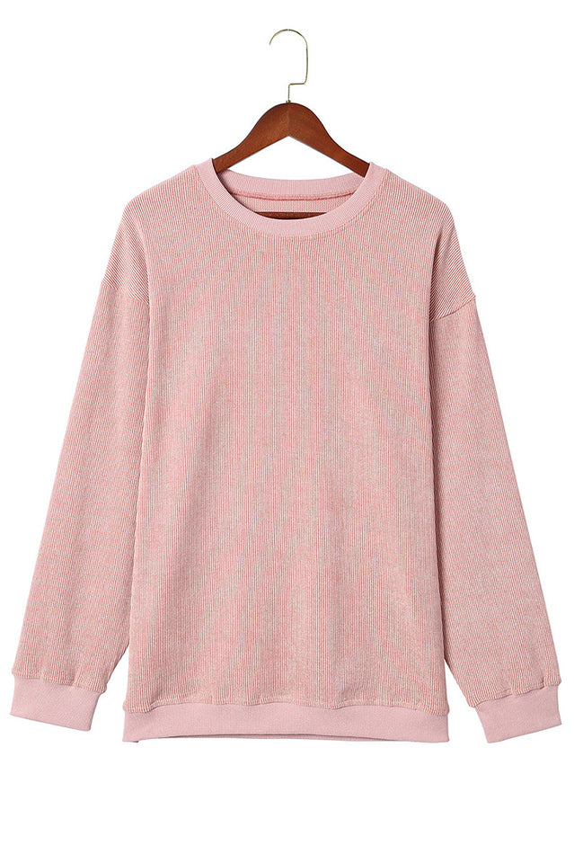 Round Neck Dropped Shoulder Sweatshirt in Opaque Fabric