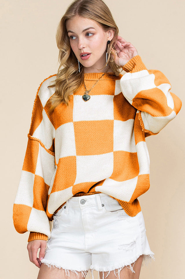 Cozy Checkered Knit Pamela Top