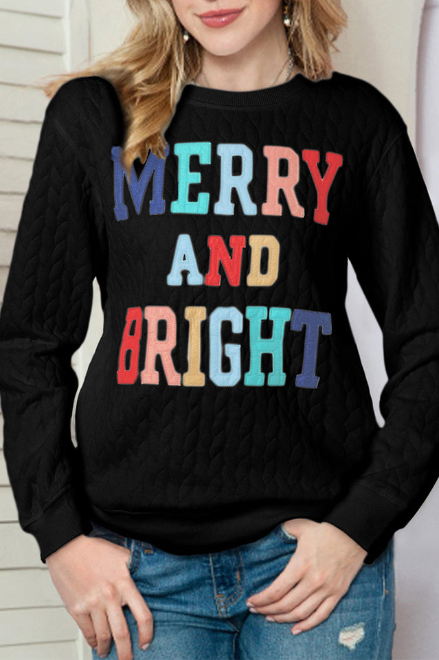 Merry & Bright Quilted Holiday Sweatshirt