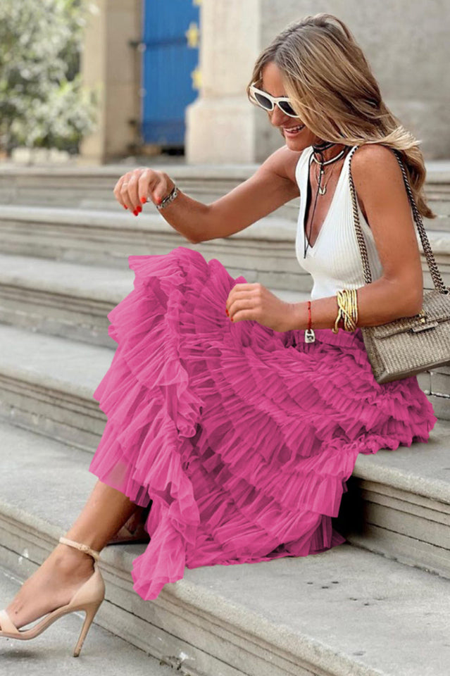 Serah Tulle Skirt with Multi Ruffle Layers