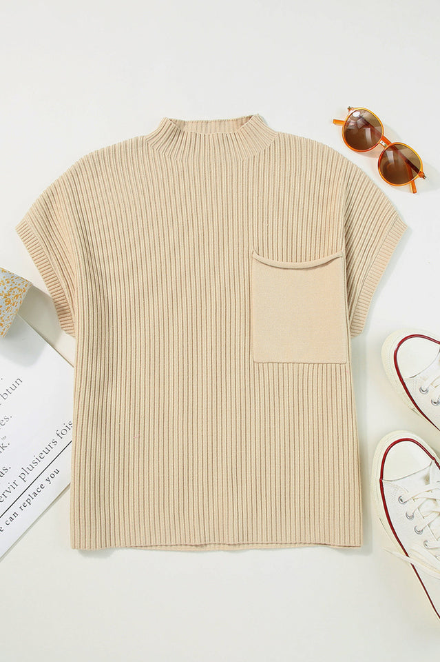 Apollo Short Sleeve Knit Sweater in Soft Fabric