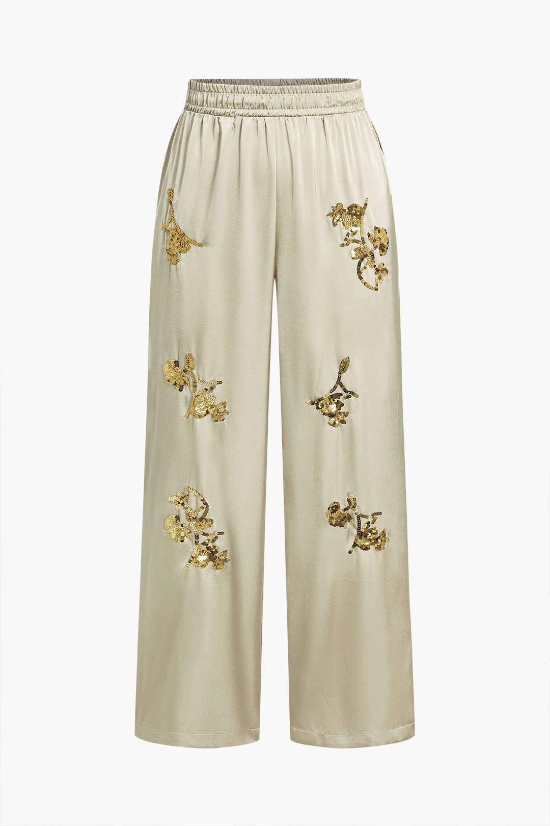 Sequin High Waist Trousers for Effortless Glamour