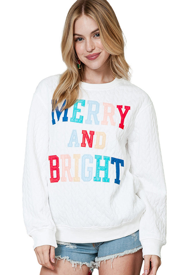 Merry & Bright Quilted Holiday Sweatshirt