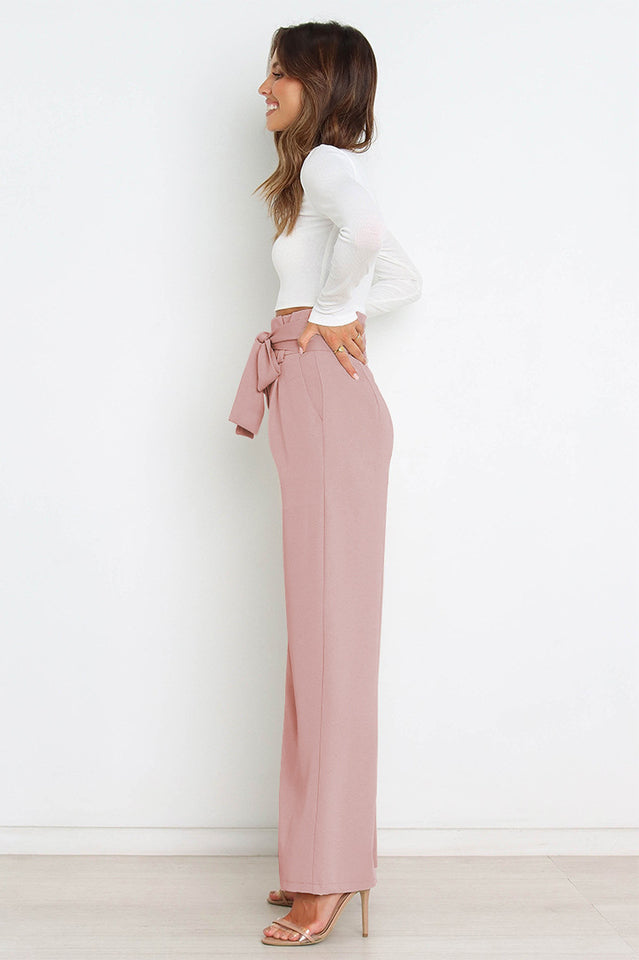 All-Matching Belted Wide-Leg Trouser Outfit