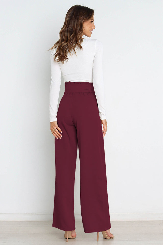 All-Matching Belted Wide-Leg Trouser Outfit