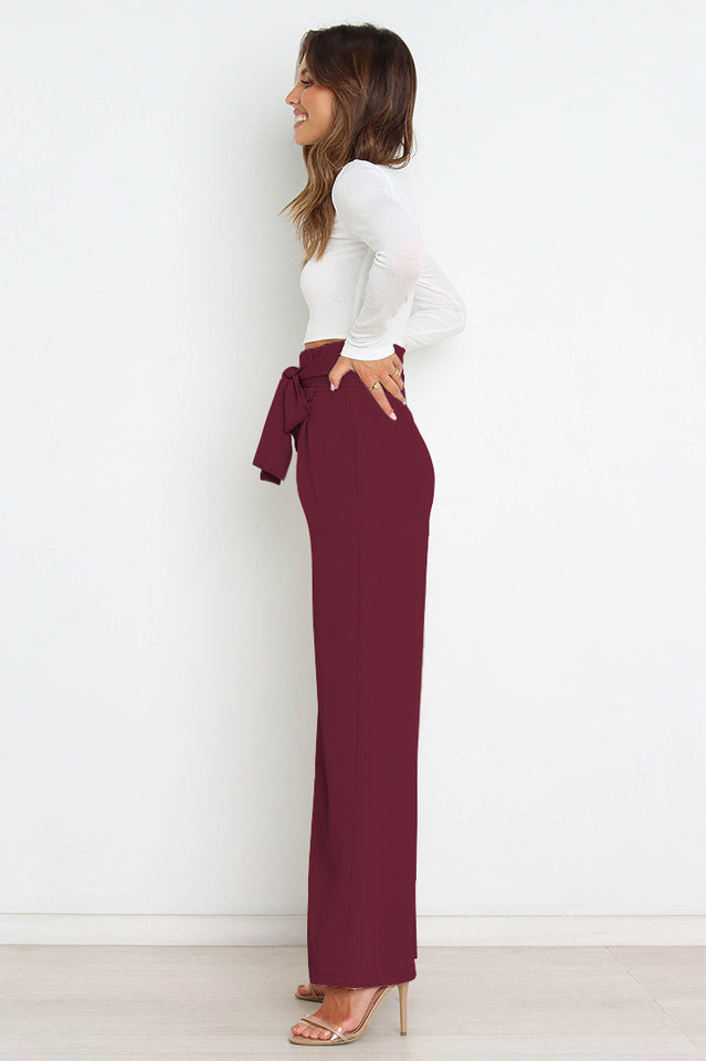 All-Matching Belted Wide-Leg Trouser Outfit