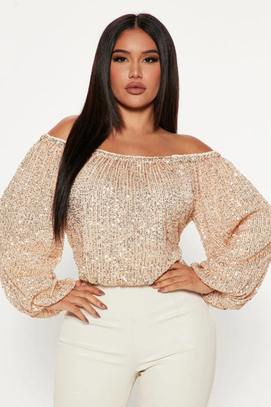 Off Shoulder Sarah Sequin Top