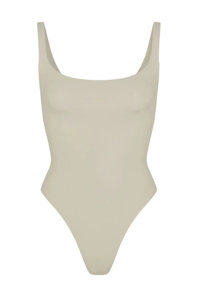 Square Neck Stretch Jersey Bodysuit for Everyday Wear