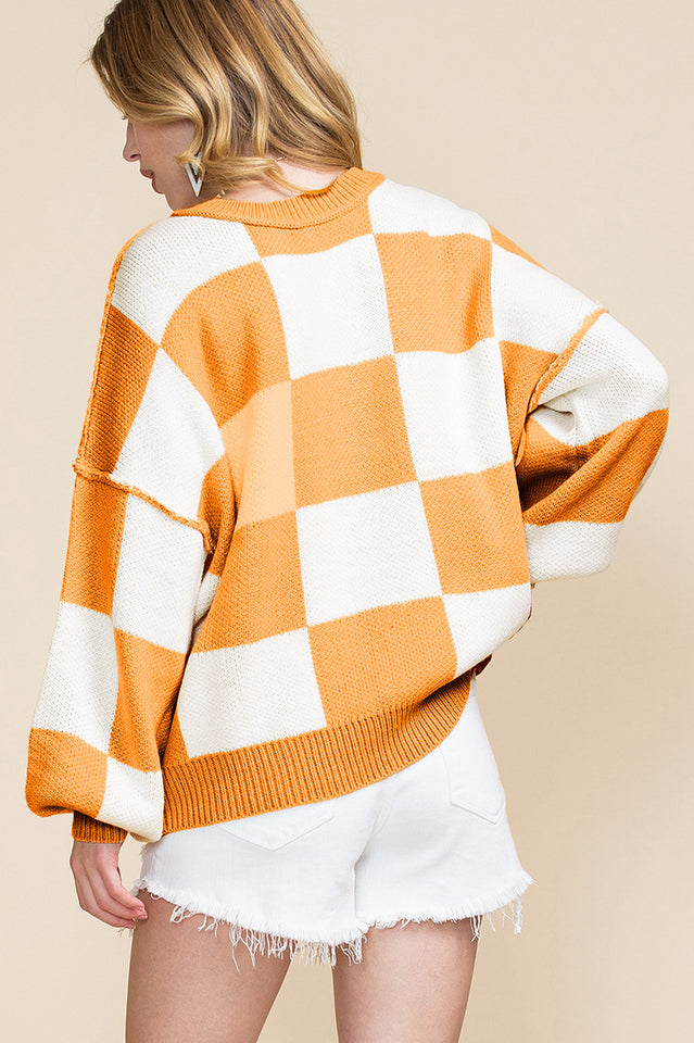 Cozy Checkered Knit Pamela Top