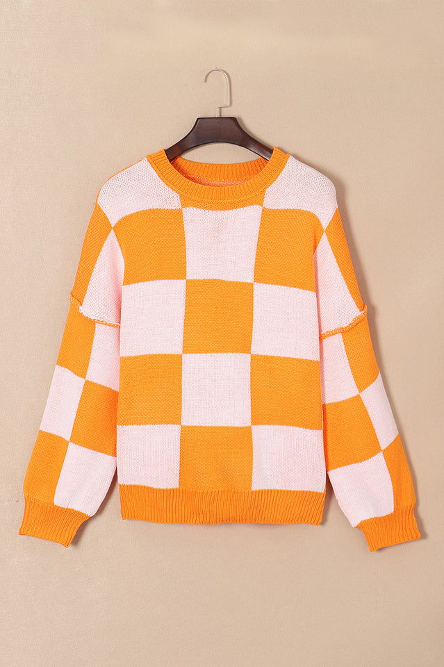 Cozy Checkered Knit Pamela Top