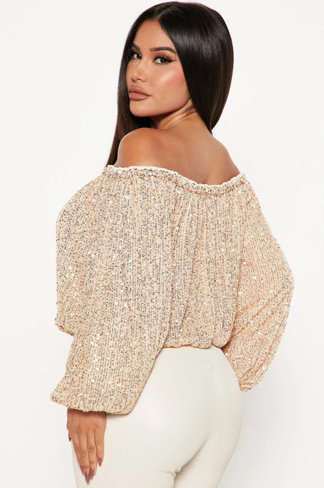 Off Shoulder Sarah Sequin Top