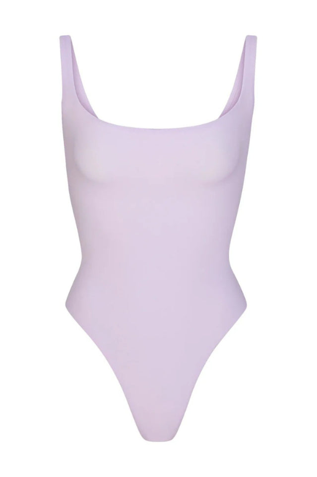 Square Neck Stretch Jersey Bodysuit for Everyday Wear