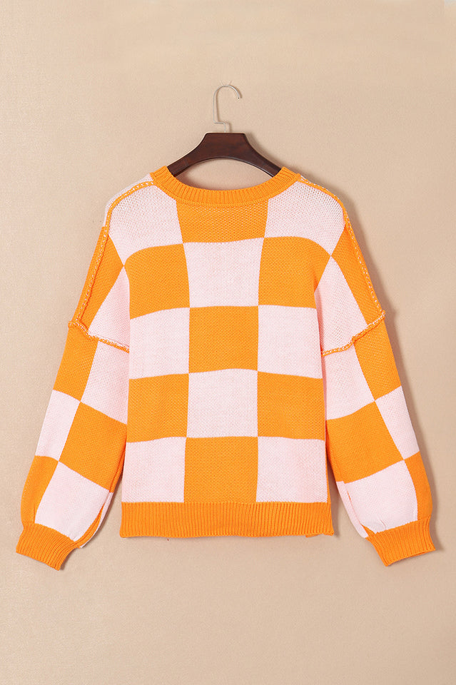 Cozy Checkered Knit Pamela Top