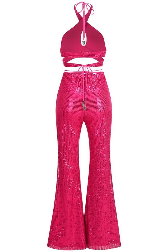 Sequin Top and Pants Jumpsuit Set