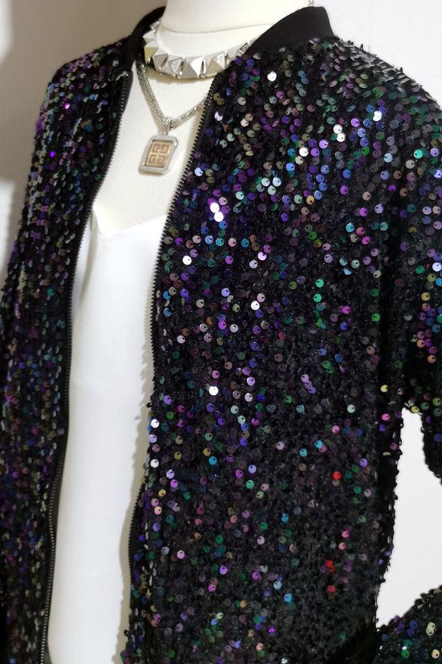 All Eyes on You Sequin Bomber Jacket