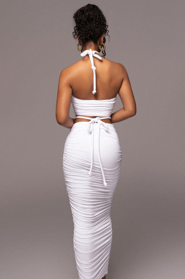 Kaitlyn Halter Maxi Bandage Dress