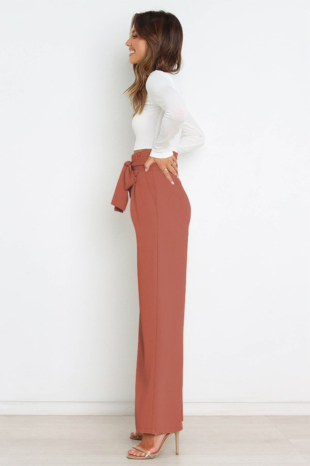 All-Matching Belted Wide-Leg Trouser Outfit