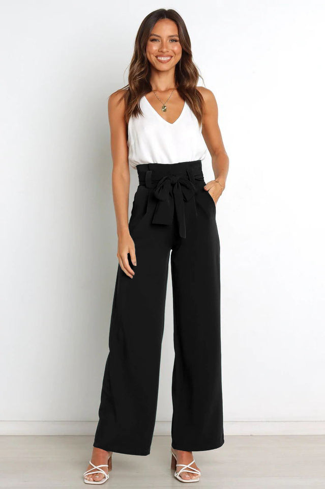 All-Matching Belted Wide-Leg Trouser Outfit