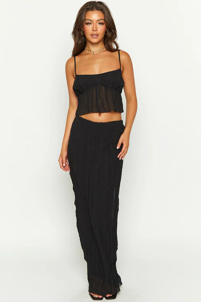 Cropped Maxi Top and Skirt Set