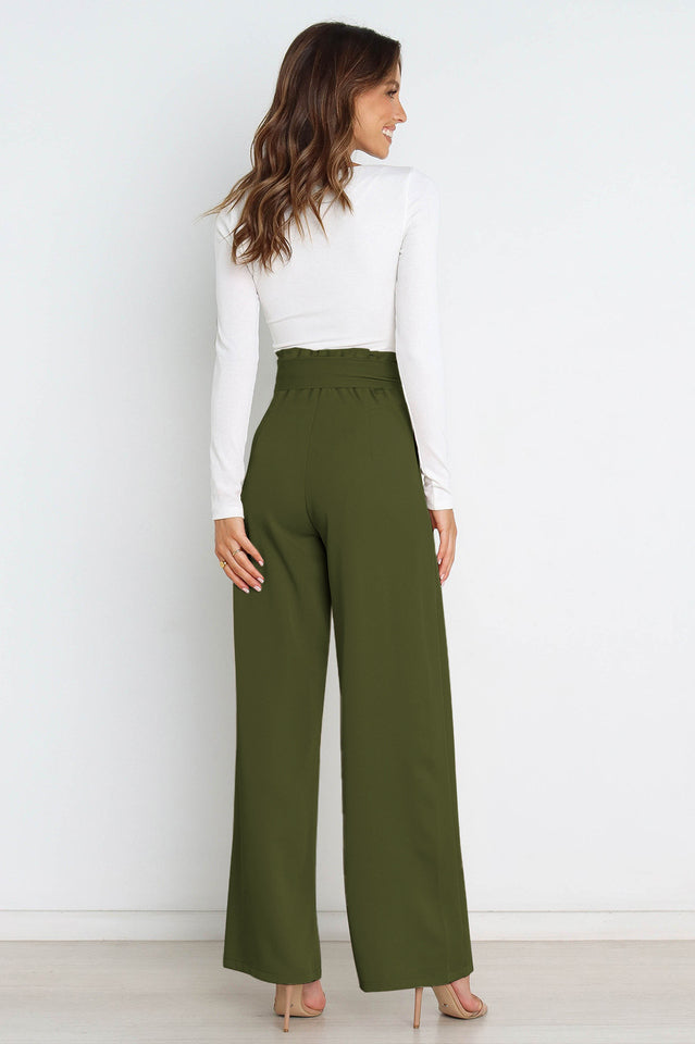 All-Matching Belted Wide-Leg Trouser Outfit