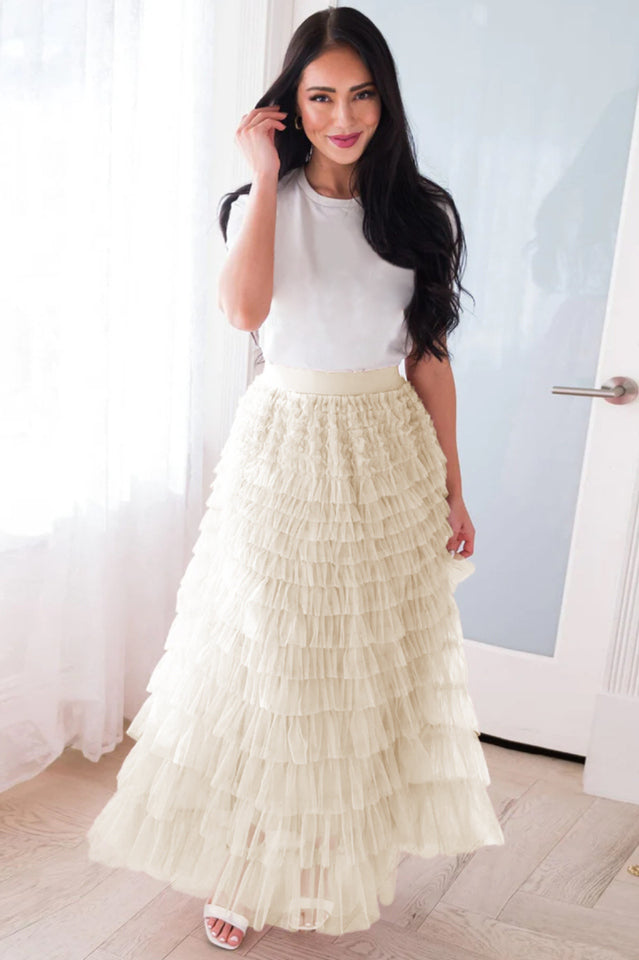 Serah Tulle Skirt with Multi Ruffle Layers